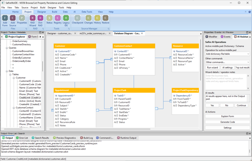 Database Diagram and AI Pad screenshot
